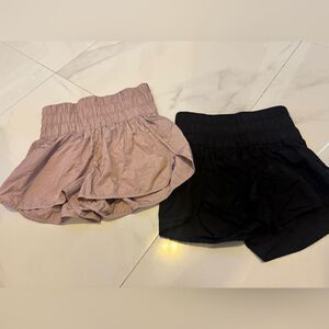 Set of 2 Black and Pink running Shorts #2